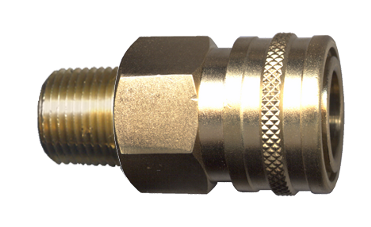 3/8 x 3/8" Brass Pressure Washer Q/D Coupler - Male NPT  QD-BSTC6-6M