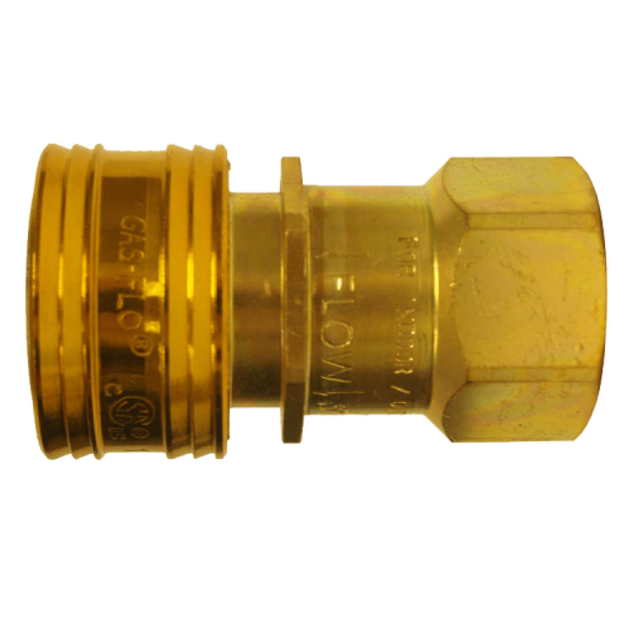 1 x 1" GAS-FLO® Brass Natural Gas Q/D Coupler - Female NPT  QD-GMC16-16F