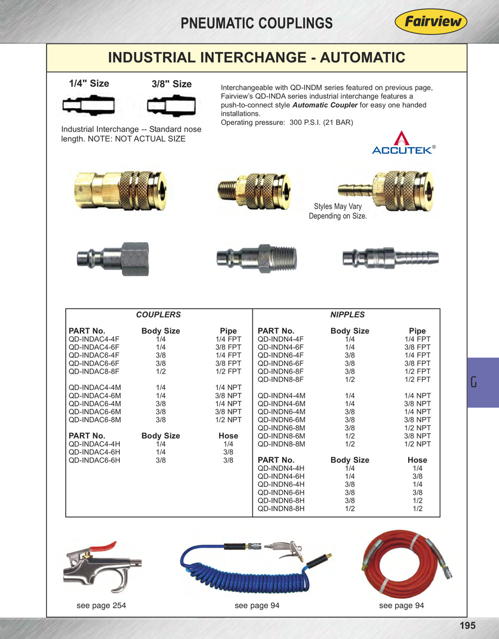 3/8 x 1/4" Steel Industrial Pneumatic Q/D Coupler - Male NPT  QD-INDAC6-4M