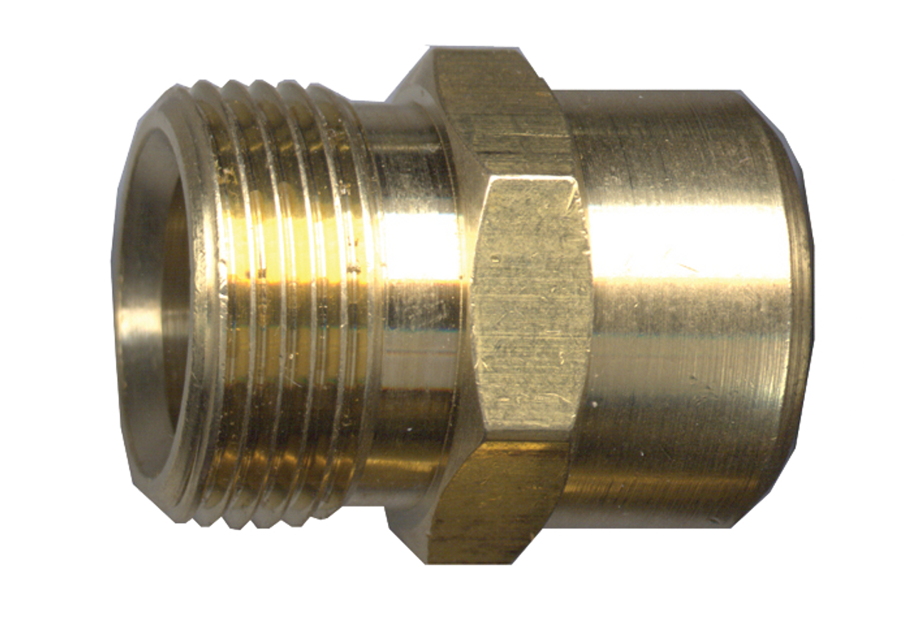 22mm-1.5 w/14mm x 3/8" Brass Pressure Wash Male Stem - Female NPT Adapter  QD-KARN-6F