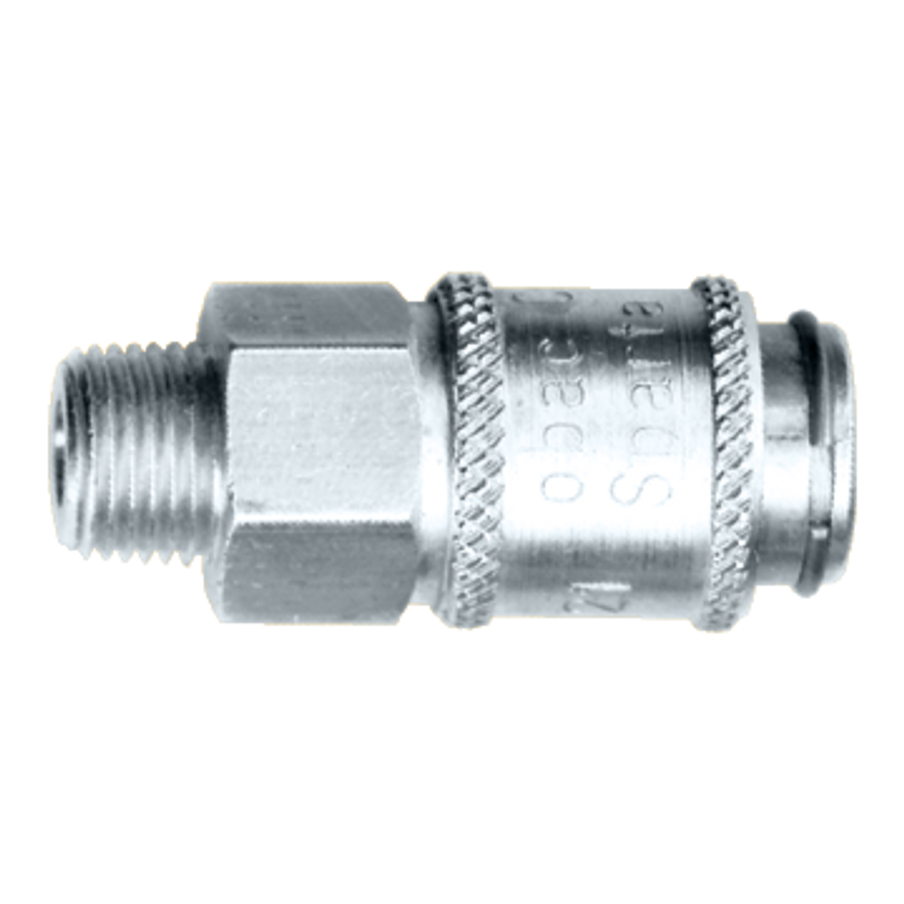 1/8 x 1/8" Brass Miniature Pneumatic Q/D Coupler - Male NPT  QD-MINIAC2-2M