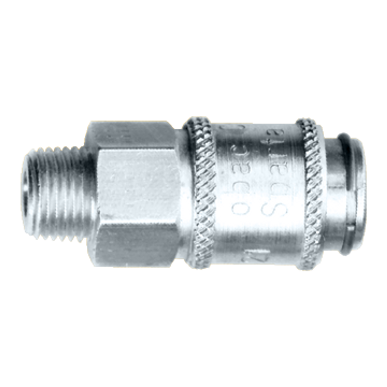 1/8 x 1/4" Brass Miniature Pneumatic Q/D Coupler - Male NPT  QD-MINIAC2-4M