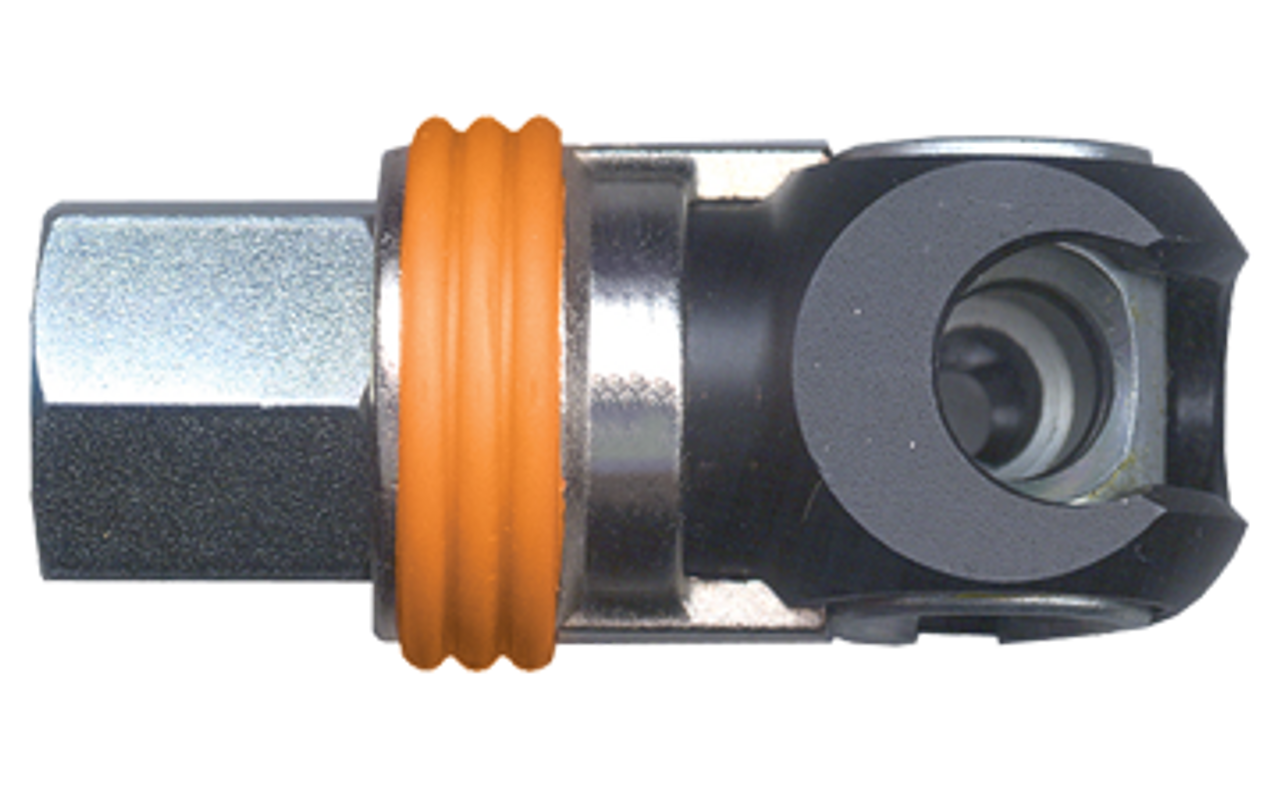 3/8" Industrial Pneumatic Q/D Swing Coupler - Female NPT  QD-SCINDMC6-6F