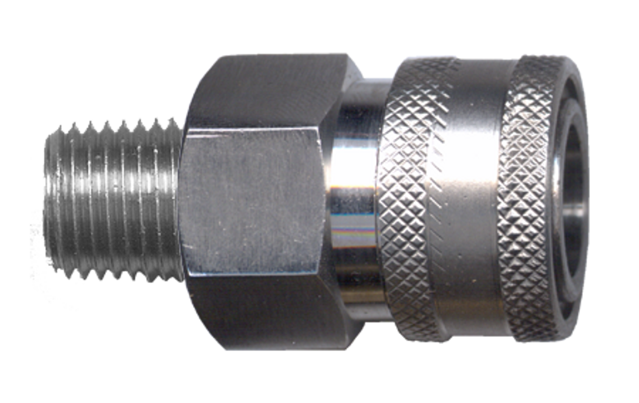1/4" Stainless Steel Pressure Washer Q/D Coupler - Male NPT  QD-SSTC4-4M