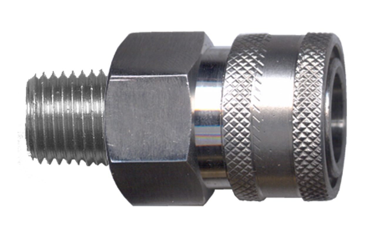 1/4" Stainless Steel Pressure Washer Q/D Coupler - Male NPT  QD-SSTC4-4M