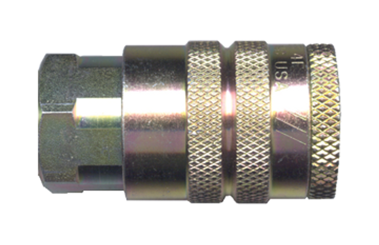 3/8 x 3/8" Steel Tru-Flate Pneumatic Q/D Coupler - Female NPT  QD-TFMC6-6F
