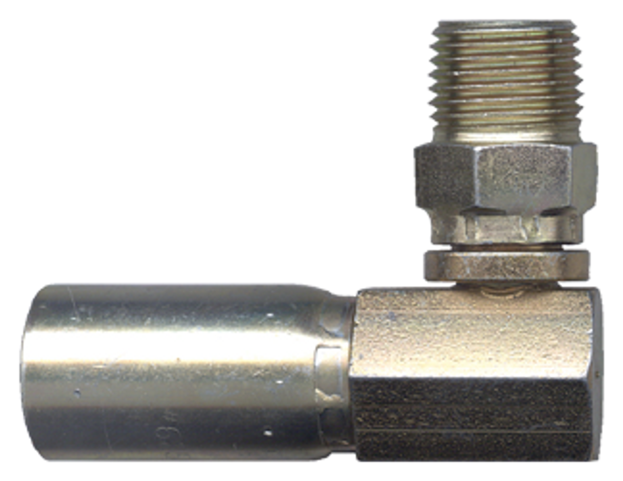 3/8 x 3/8"  Weatherhead® U-Series Hose Crimp - Male NPT Swivel 90° Elbow  SC616SW-6C