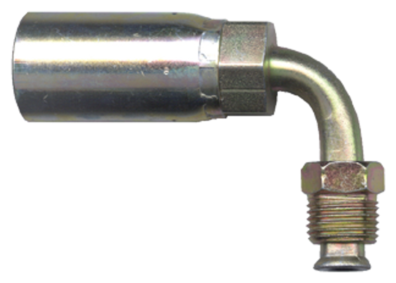 1/4 x 7/16"-24 Weatherhead® U-Series Hose Crimp - Male 45° SAE Inverted Flare 90° Elbow  SC631-44