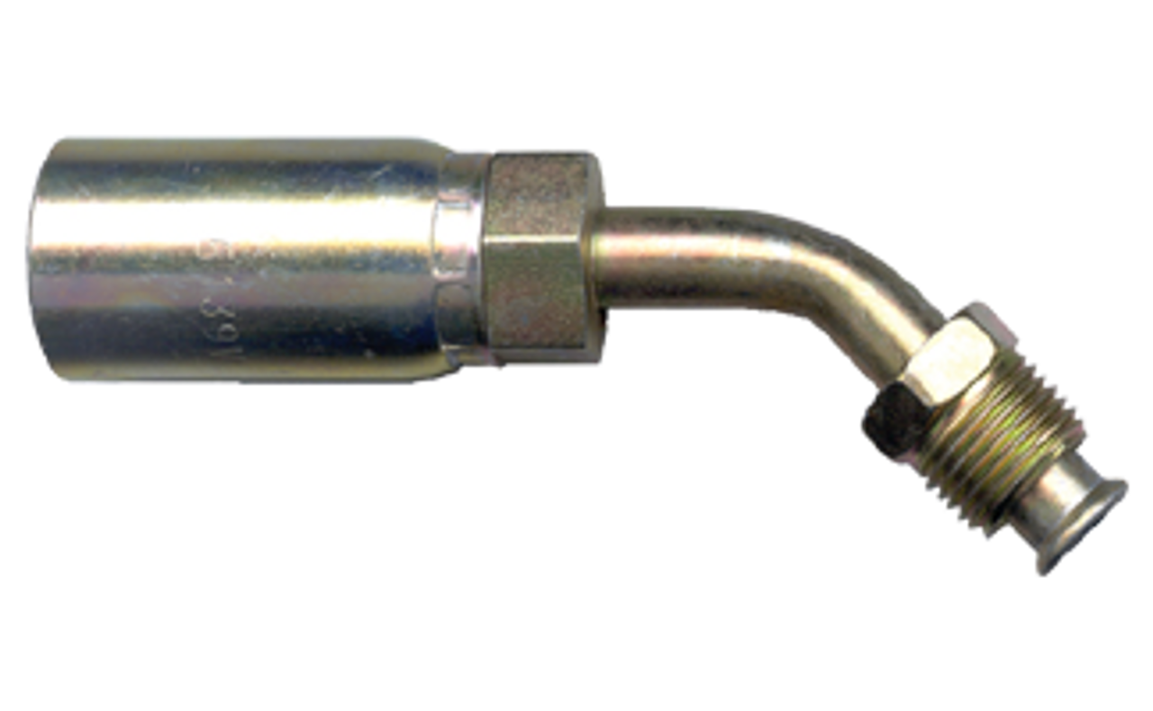 3/8 x 5/8"-18 Weatherhead® U-Series Hose Crimp - Male 45° SAE Inverted Flare 45° Elbow  SC632-66