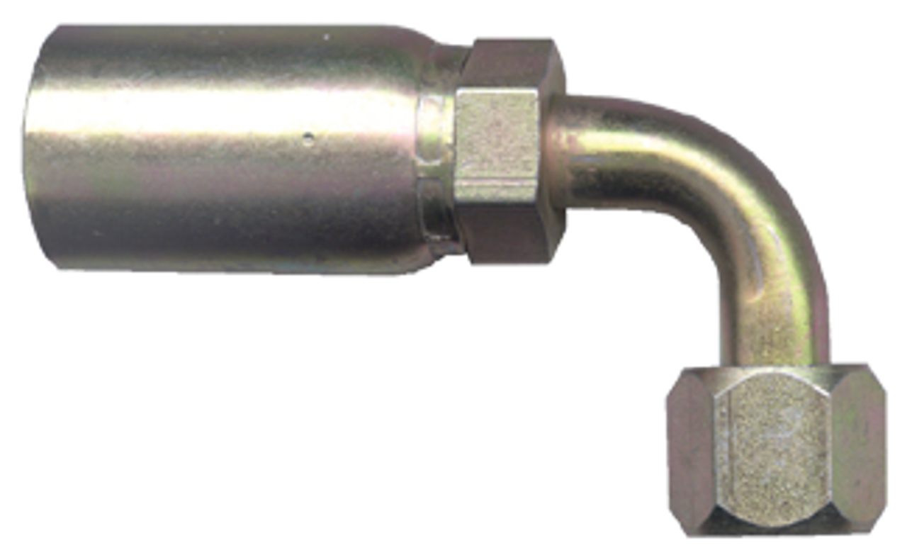 3/8 x 3/8" Weatherhead® U-Series Hose Crimp - Female 37° JIC Swivel 90° Elbow  SC639-66