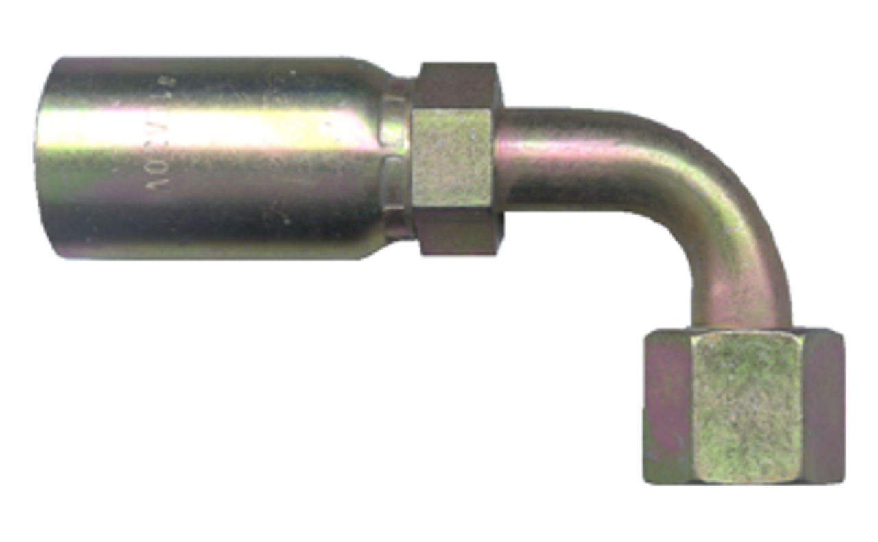 1/4 x 9/16"-18 Weatherhead® U-Series Hose Crimp - Female ORFS Swivel 90° Elbow  SC659-44