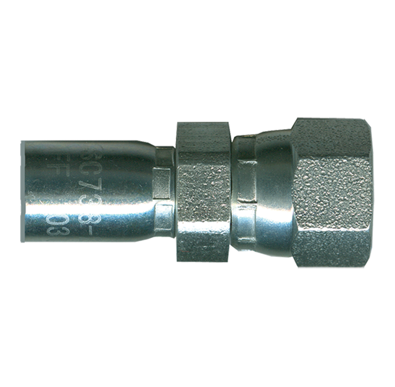 1/4 x 3/8" 100R7 Hose Crimp - Female 45° SAE Swivel  SC738-46