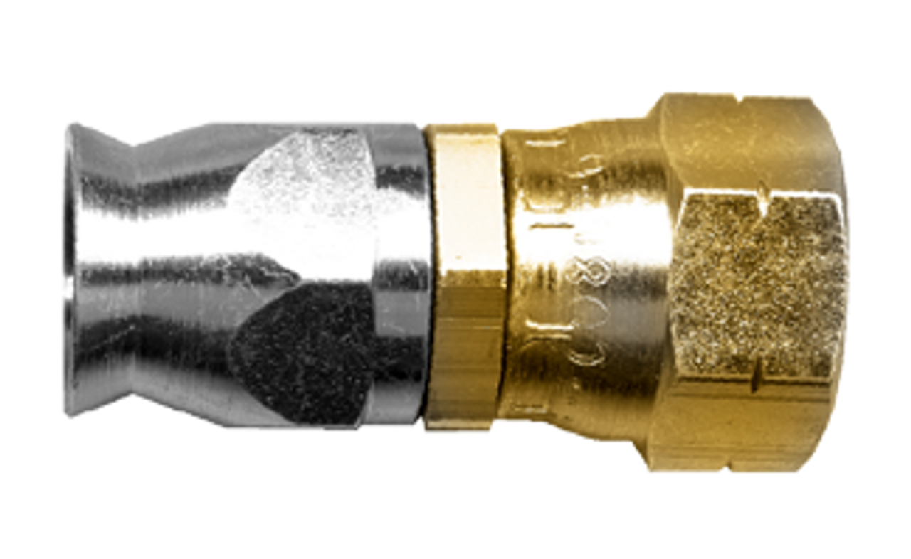 5/16 x 5/16" Brass 100R14 Reusable Hose End - Female 45° SAE Swivel  SR428-55