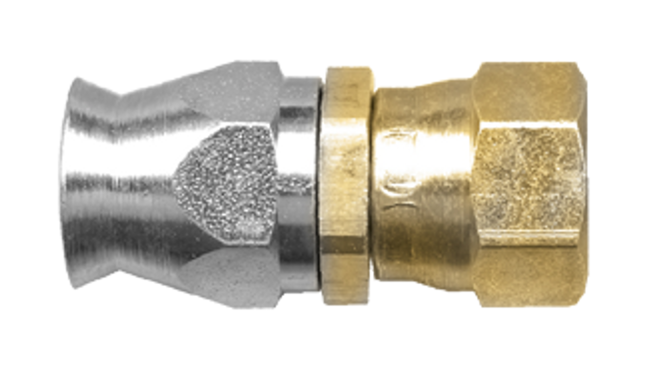 3/4 x 3/4" Brass 100R14 Reusable Hose End - Female 37° JIC Swivel  SR438-1212