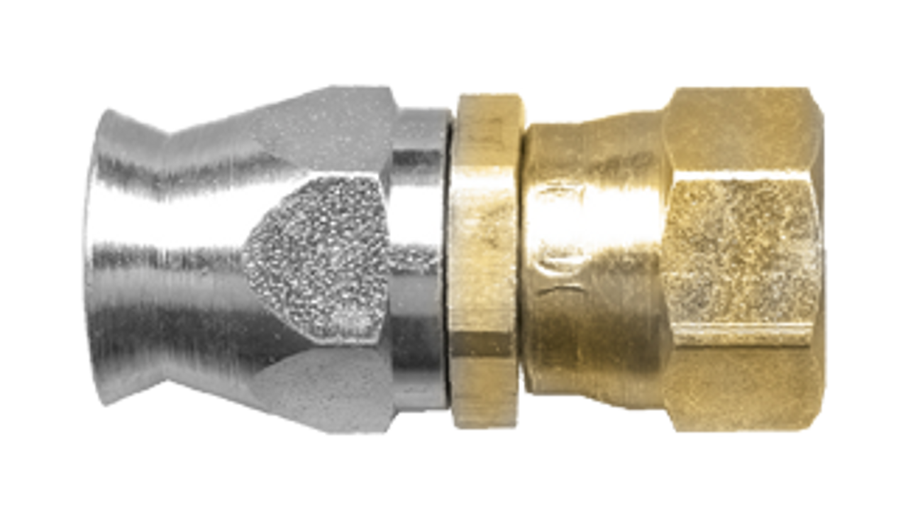 3/8 x 3/8" Brass 100R14 Reusable Hose End - Female 37° JIC Swivel  SR438-66