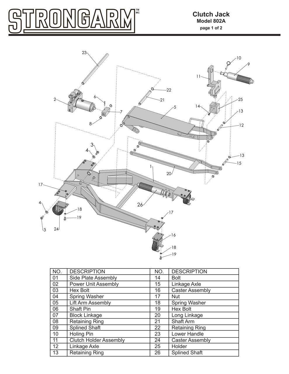 500 lb. Capacity Clutch Jack  030501