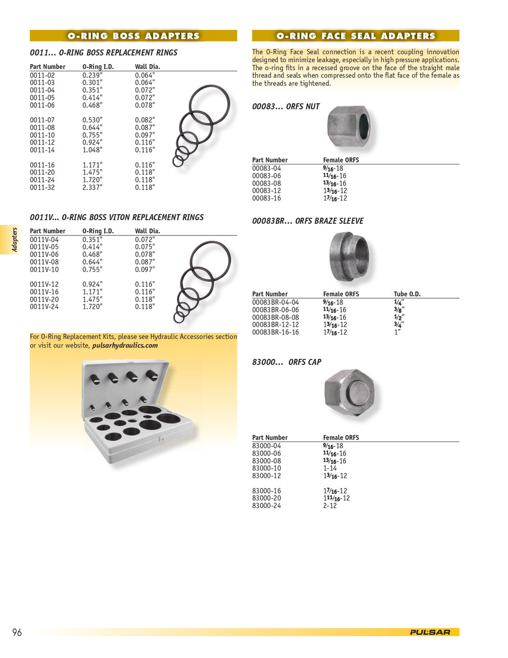 Viton® (FKM/FMC) 75 Durometer ORB O-Ring   0011V-08