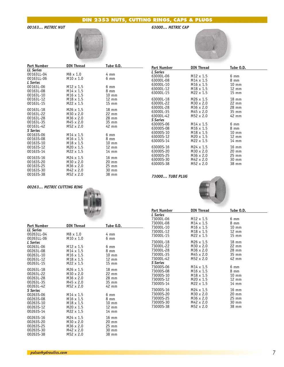 M52-2.0 x 42mm Steel Metric Compression Sleeve   00263L-42