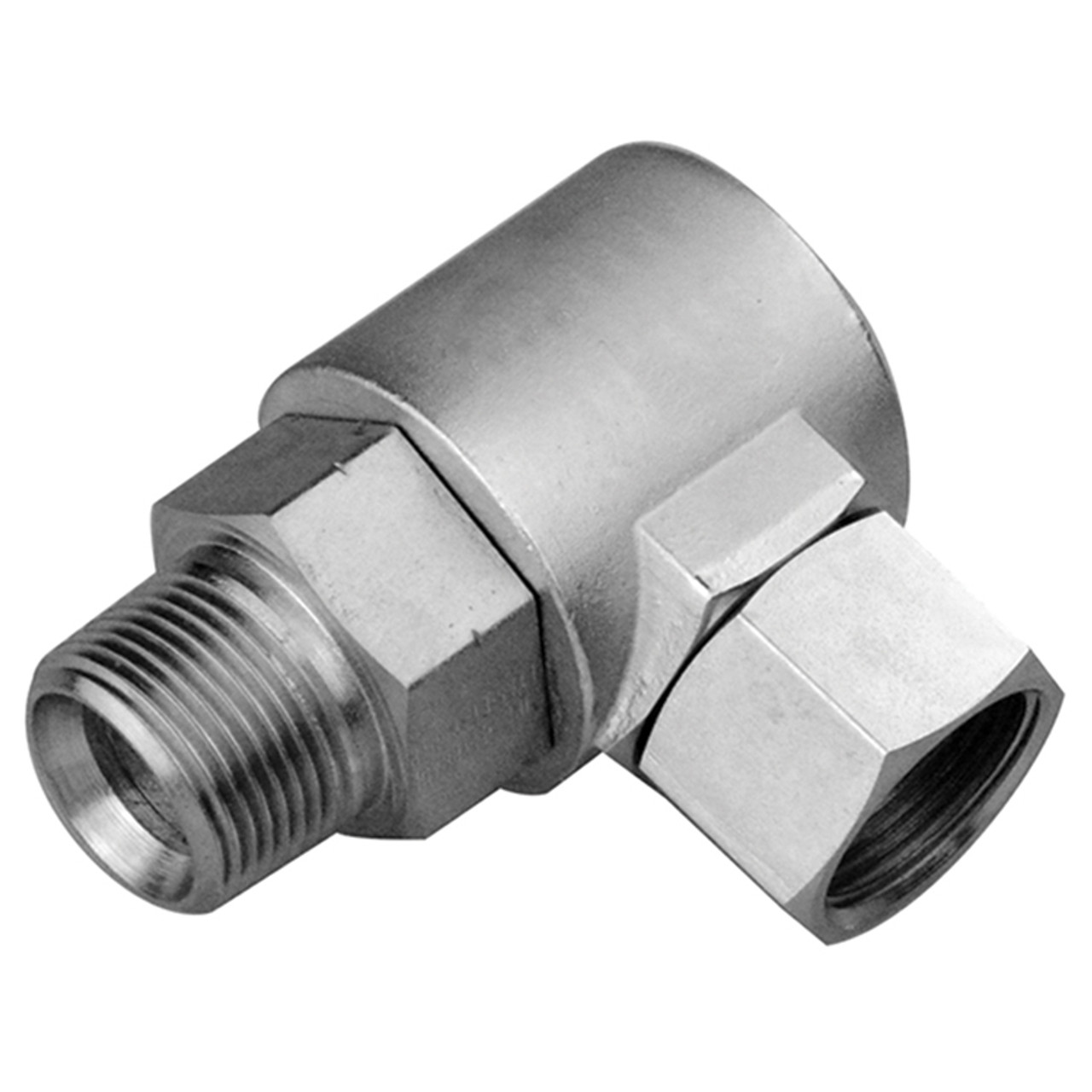 1-1/4 x 1-1/4" Steel Male NPT - Female NPSM Live Swivel 90° Elbow  0696X-20-20