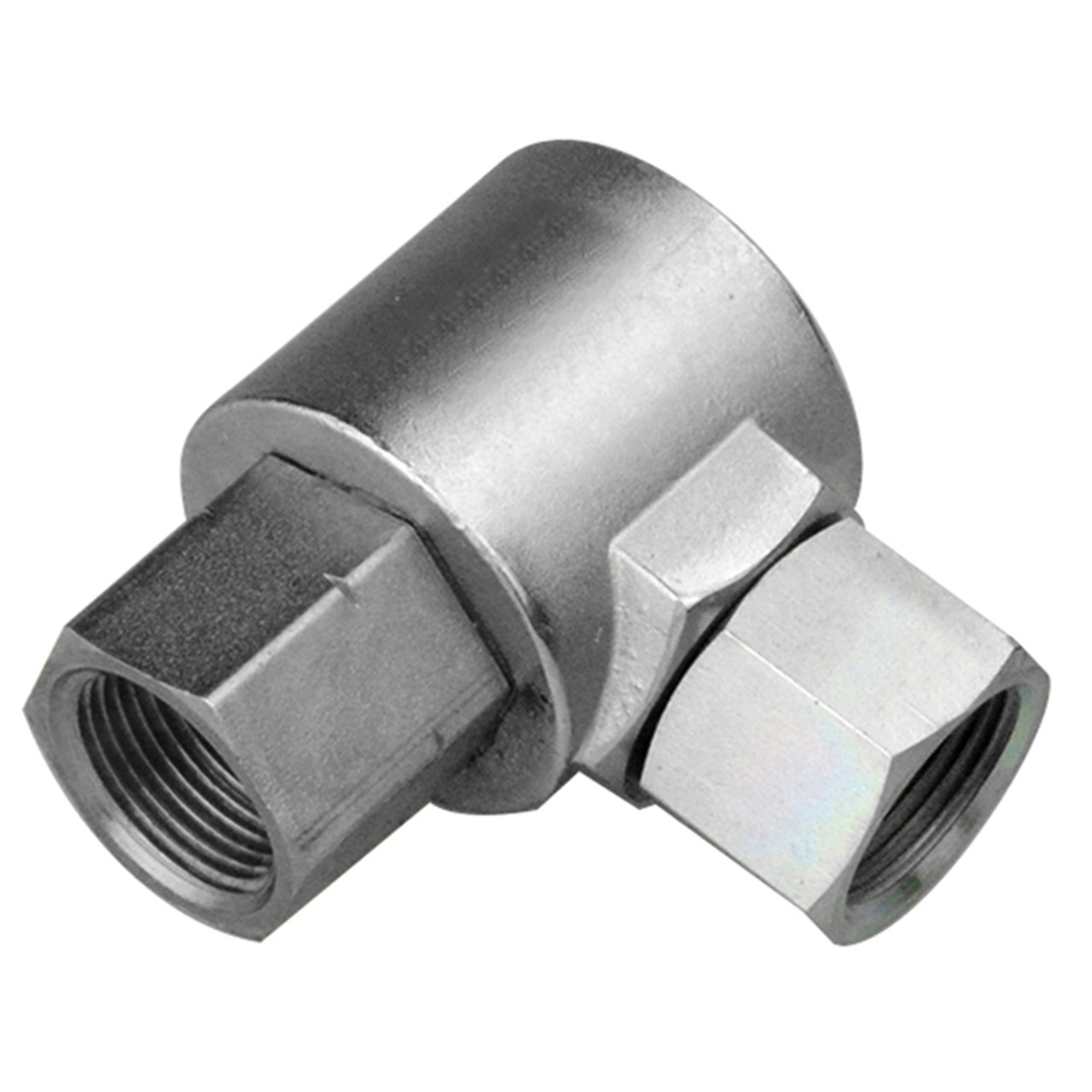 3/8 x 3/8" Steel Female NPT - Female NPSM Live Swivel 90° Elbow  0698X-06-06