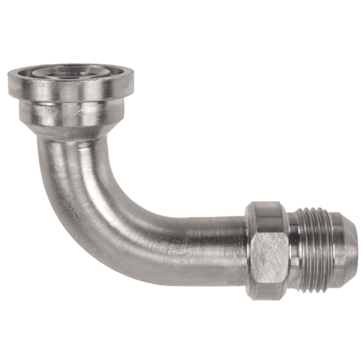 1/2 (1.19" Flange) x 1/2" Steel Code 61 Flange - Male 37° JIC 90° Elbow  0995-08-08