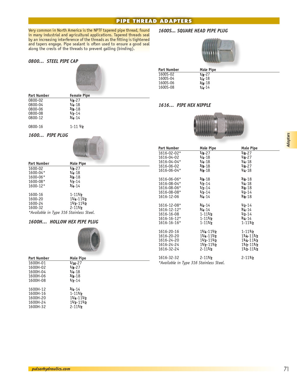 1/4" Steel Male NPT Square Head Plug  1600S-04