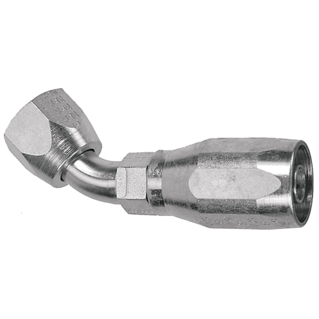 5/16 x 3/8" Pulsar 3500 Series Reusable Hose End - Female 45° SAE Swivel 45° Elbow  3544-06-06