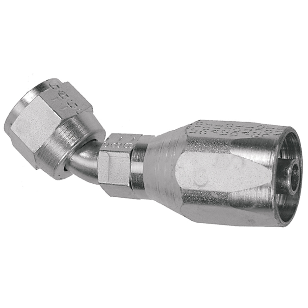 5/16 x 3/8" Pulsar 3500 Series Reusable Hose End - Female 37° JIC Swivel 45° Elbow  3545-06-06