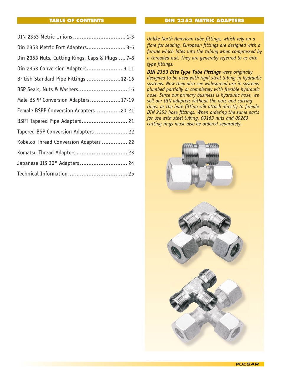 1/8 x 1/4" Steel Male BSPP - Female JIC Connector   36005-04-06