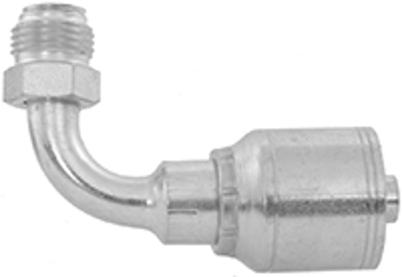 1/4 x 1/2"-20 Pulsar 4200 Series Hose Crimp - Male 45° Inverted Flare 90° Elbow  4292-05-04