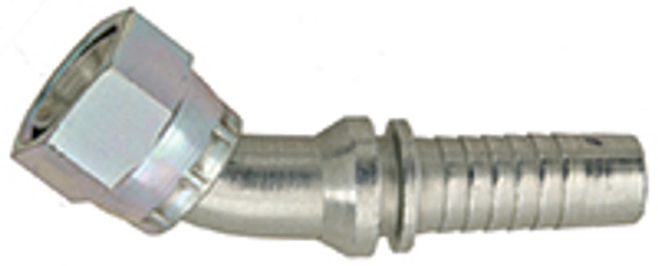 3/8 x 1/2" Pulsar 5000 Series Hose Barb - Female 37° JIC Swivel 45° Elbow  5045-08-06