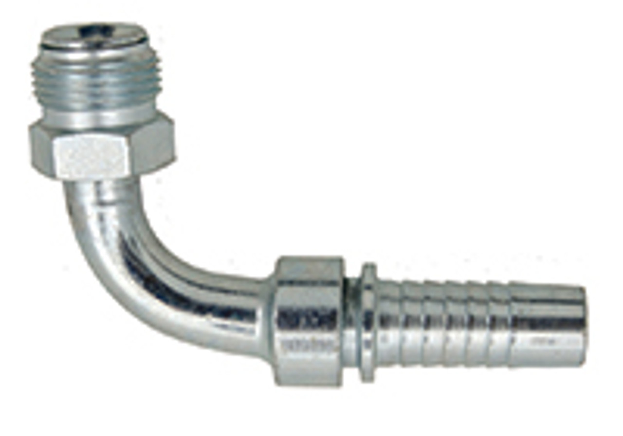 1/4 x 7/16"-24 Pulsar 5000 Series Hose Barb - Male 45° Inverted Flare 90° Elbow  5092-04-04