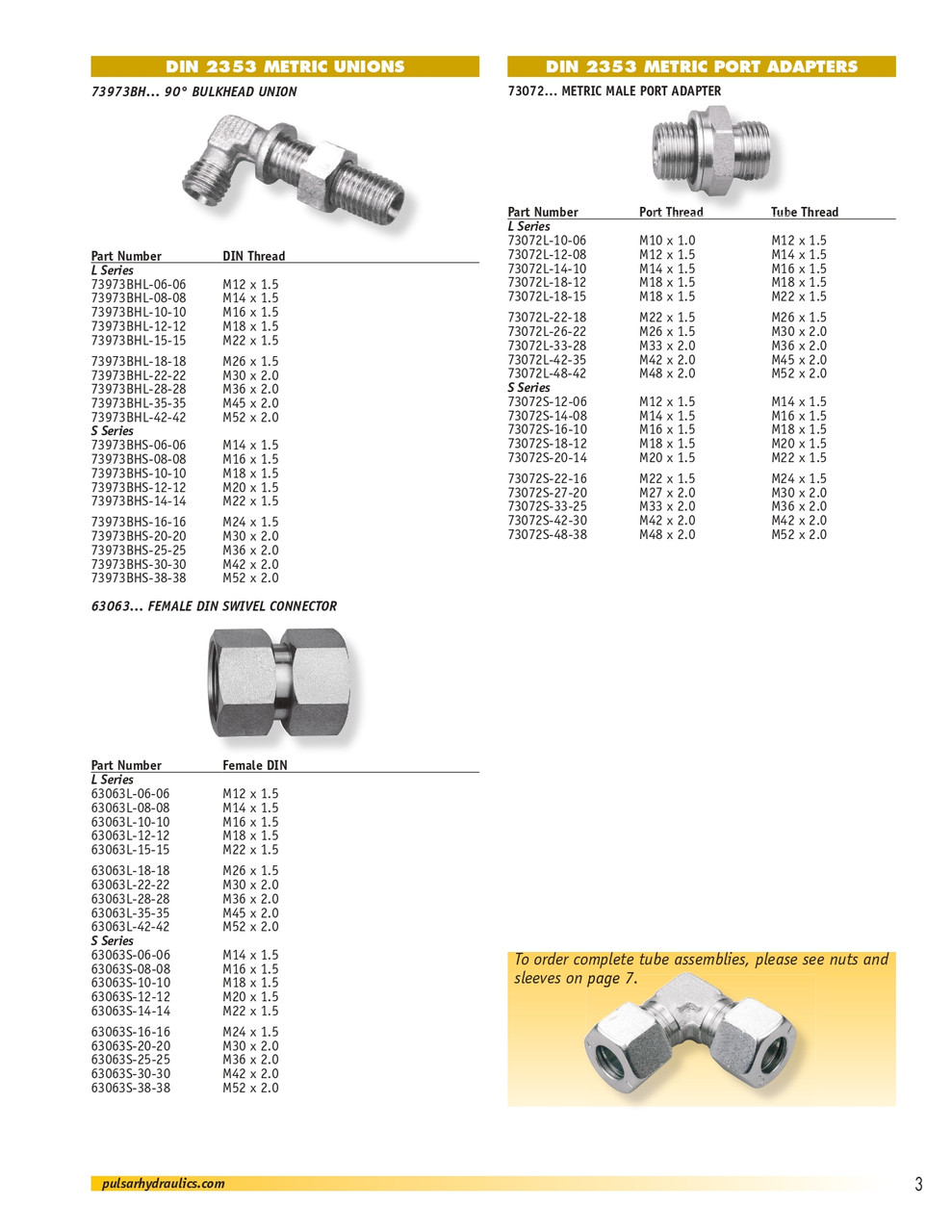 M30-2.0 Steel Female Metric Swivel Coupling   63063L-22-22