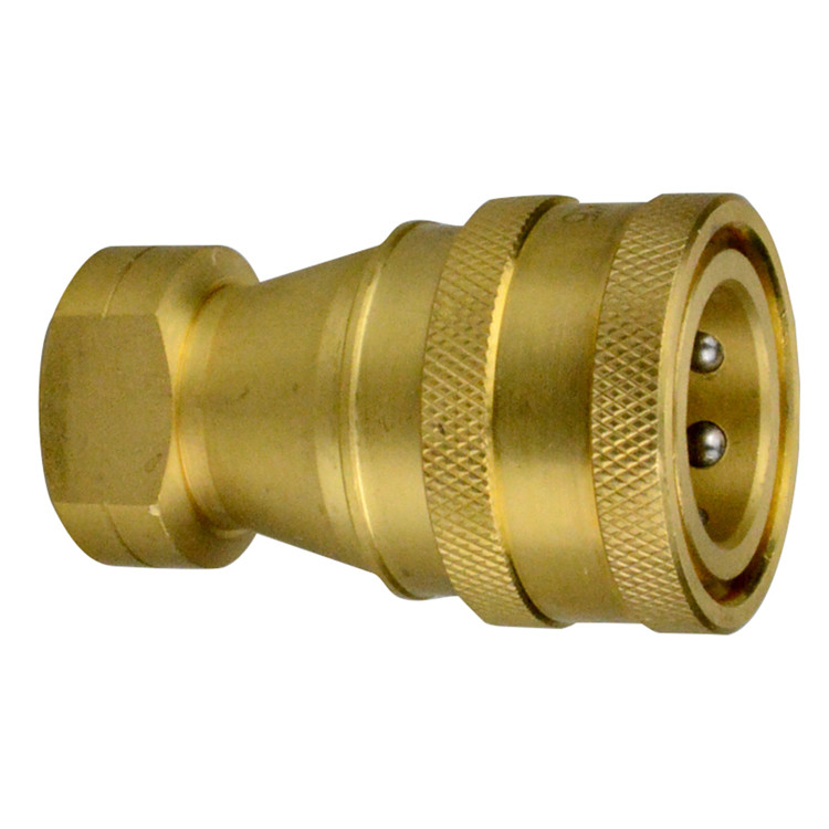 3/8 x 3/8" Brass Locking Sleeve ISO "B" Coupler - Female NPT  C101BL-06
