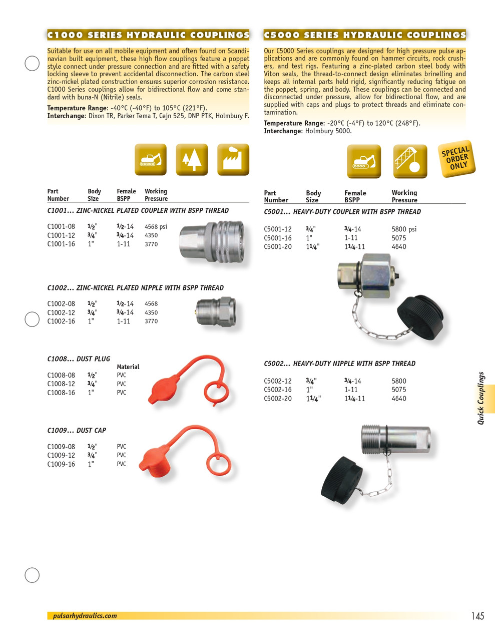 1-1/4 x 1-1/4" Series C5000 Coupler - Female BSPP   C5001-20