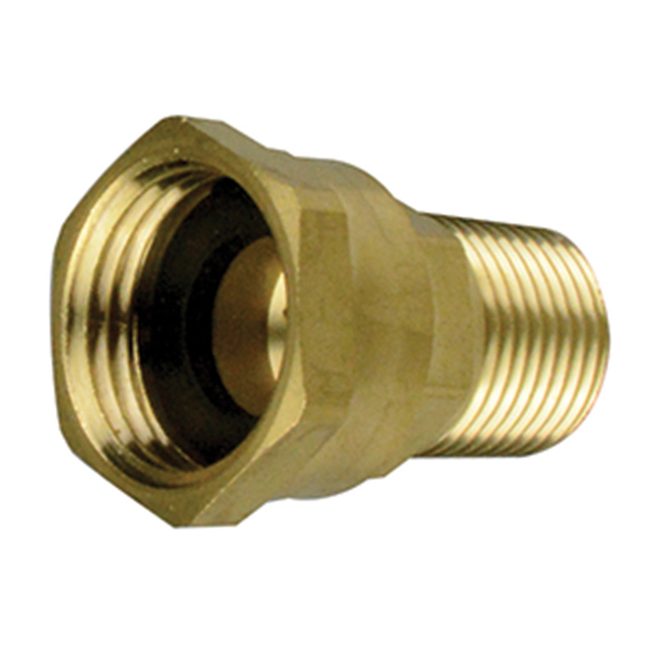 3/4"-11.5 x 3/8" Brass Female Water Hose Swivel - Male NPT  G0716BS-06