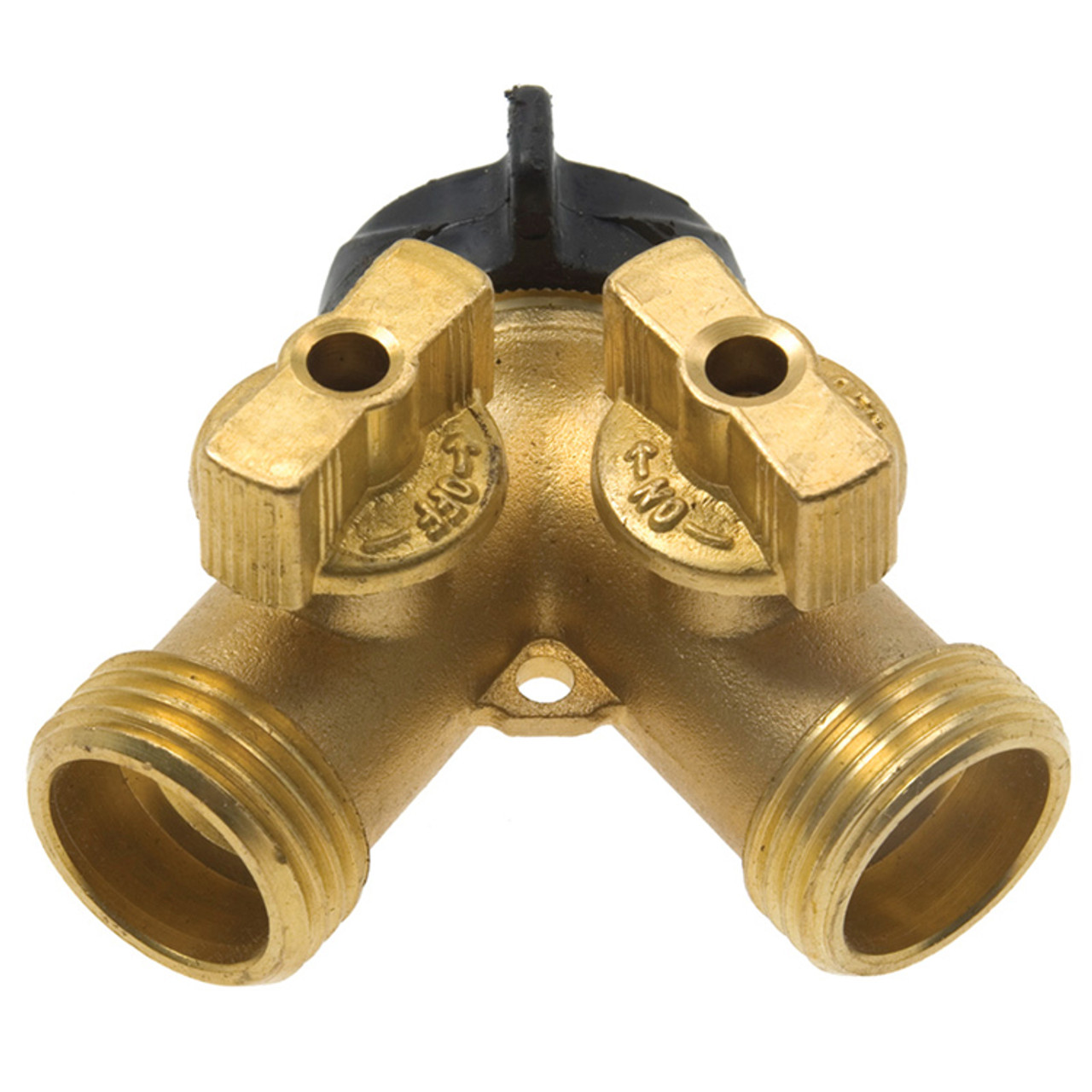 3/4"-11.5 Brass Female Water Hose - Male/Male Y-Coupling w/Shut-offs  G07Y77BV