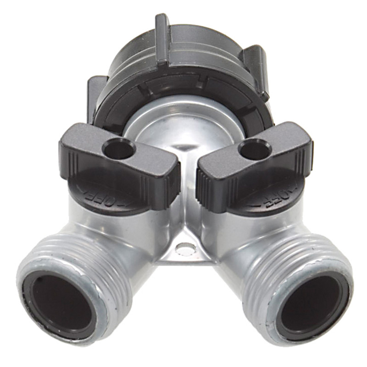 3/4"-11.5 Zinc Female Water Hose - Male/Male Y-Coupling w/Shut-offs  G07Y77ZV