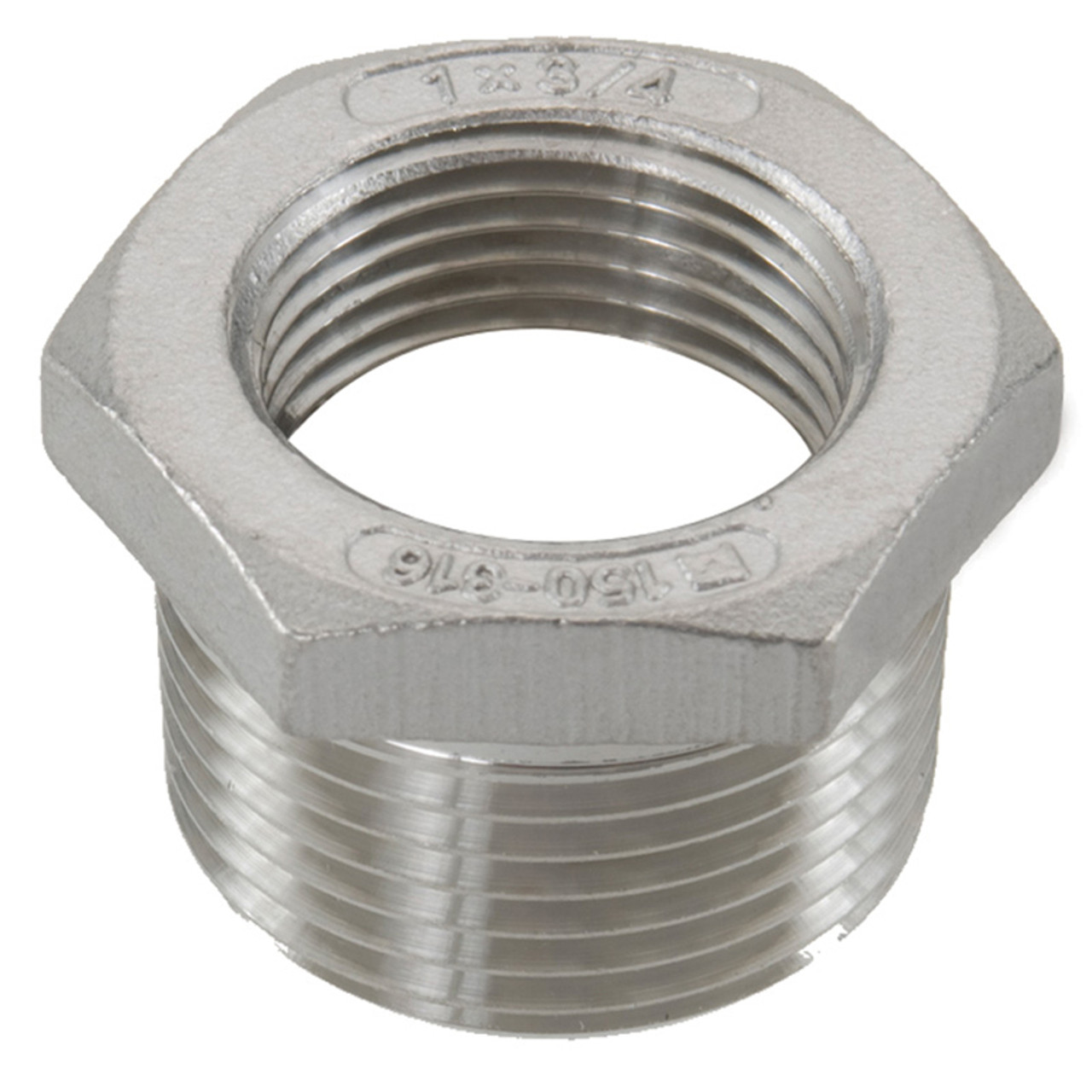 2 x 3/4" Stainless Steel 316 Male NPT - Female NPT Reducing Hex Bushing  G0816SS-200-075