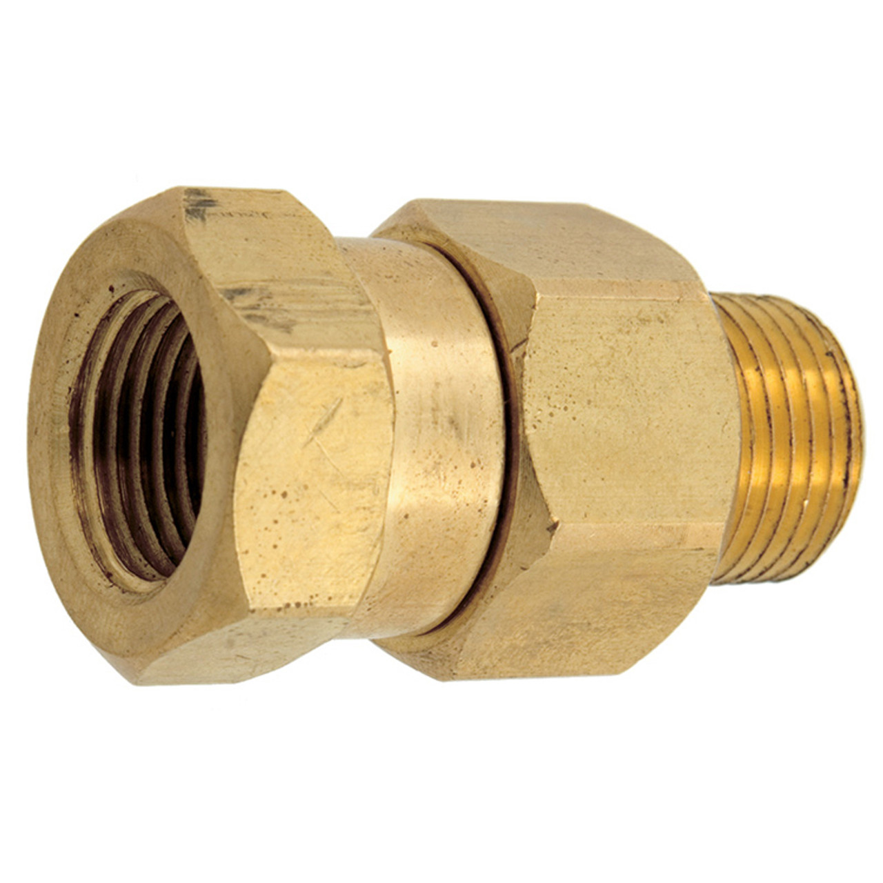 1/4 x 1/4" Brass Male NPT - Female NPT 3000 PSI Live Swivel  G1608XB-3000-04-04