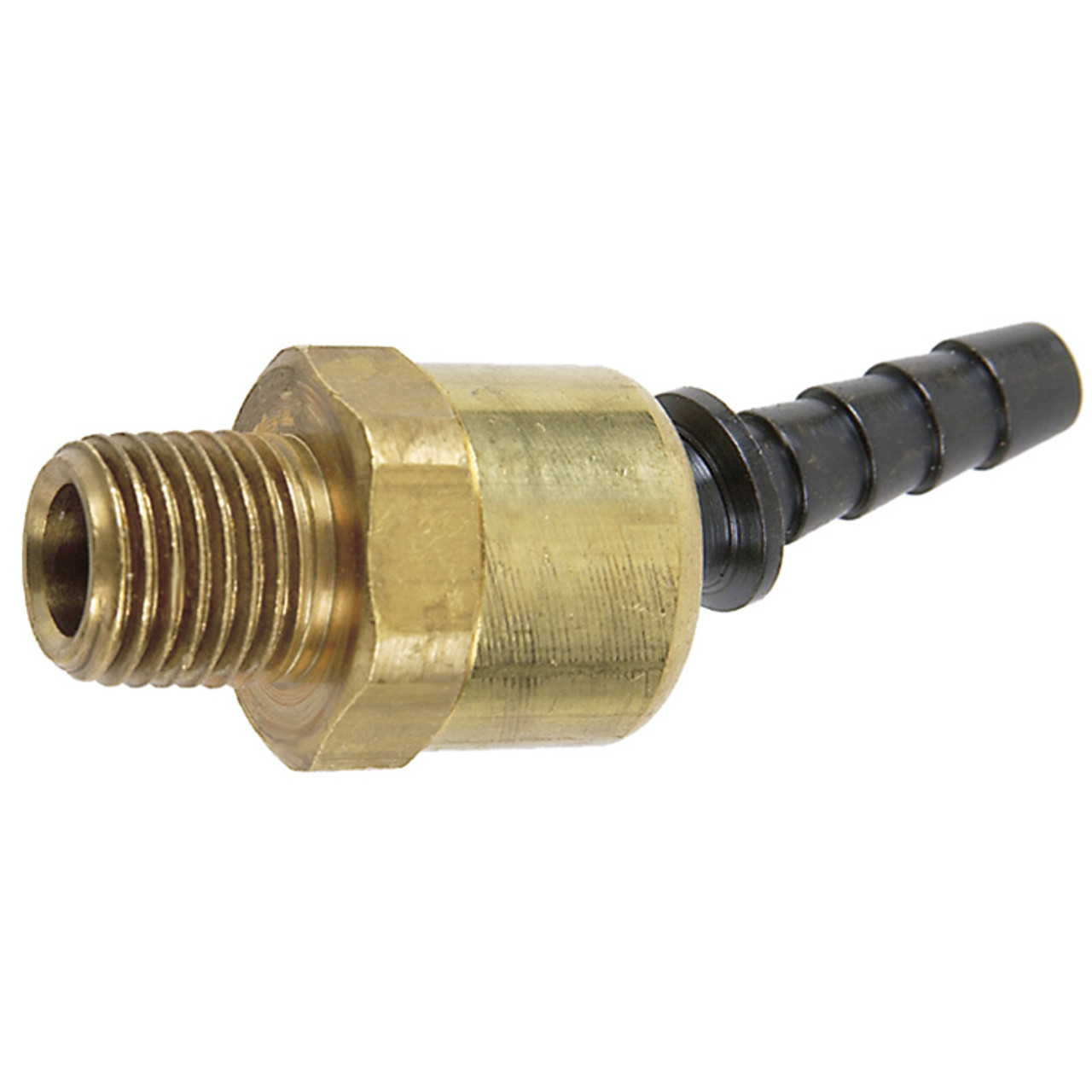 1/4 x 1/4" Brass Male NPT - Low Pressure Hose Barb Ball Swivel  G21XS-025-025