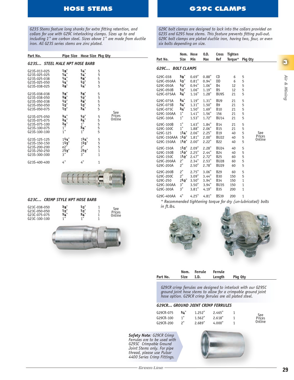 1/2" Collar Lock Bolt Clamp (0.94 - 1.06")  G29C-050A