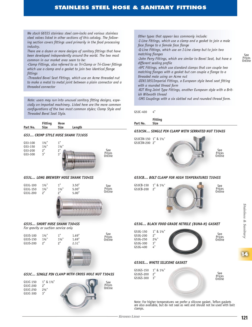 1-1/2" Sanitary Clamp - Short Hose Barb   G53S-150