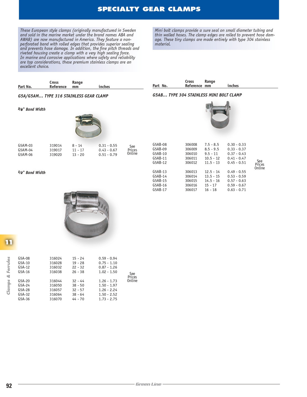 0.30 - 0.33" Stainless Mini T-Bolt Clamp  G5AB-08