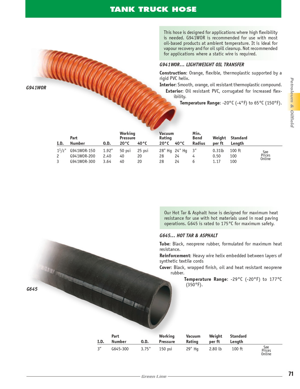 3" Hot Tar & Asphalt Hose   G645-300