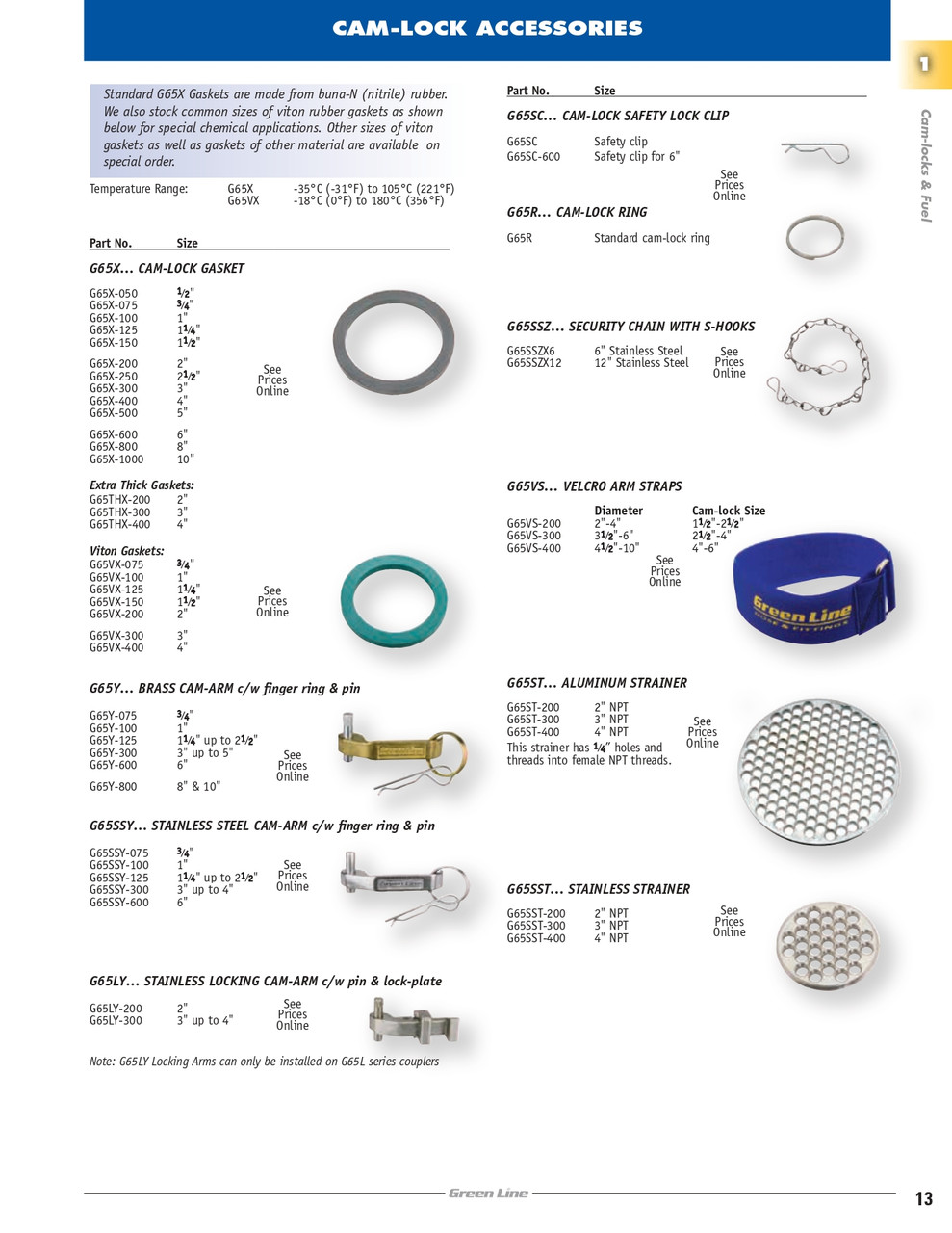 3 - 5" Camlock Replacement Arm  G65Y-300