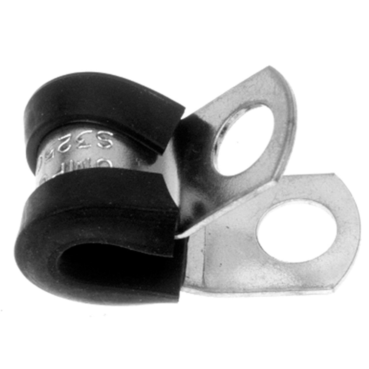 1/4" I.D. Plated Steel - Rubber Cushioned Tube Strap - 1/4" Bolt Hole  G6N-04