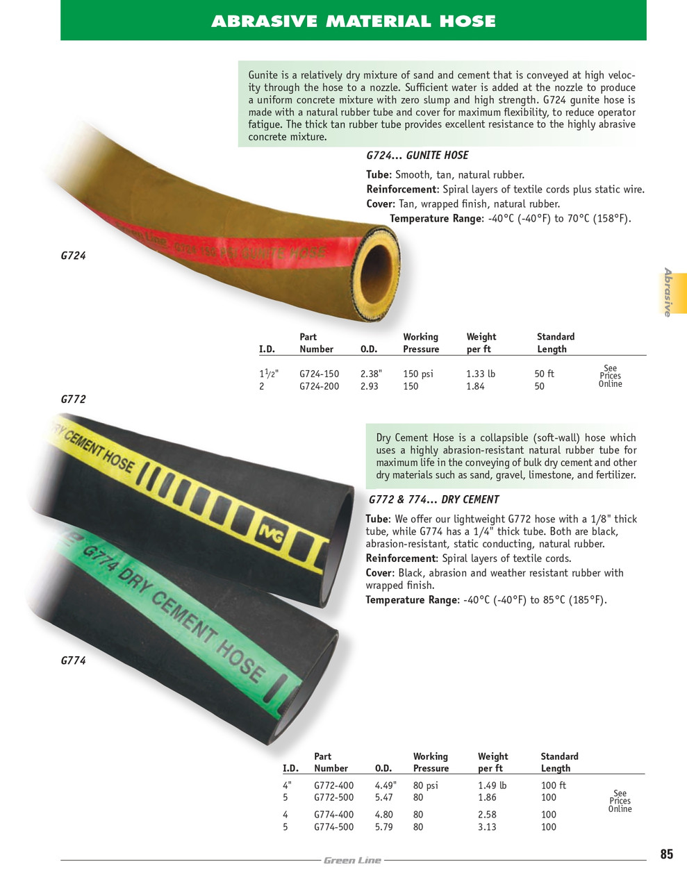 5" Dry Cement Hose   G772-500