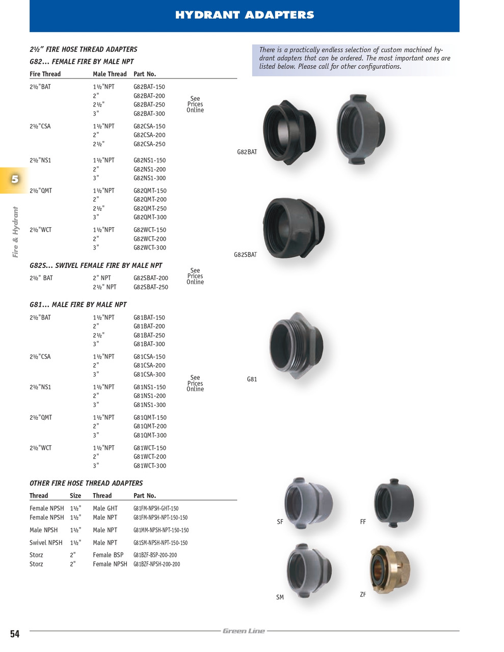 3 x 2-1/2" Hardcoat Aluminum Female NS1 - Male NPT  G82NS1-300