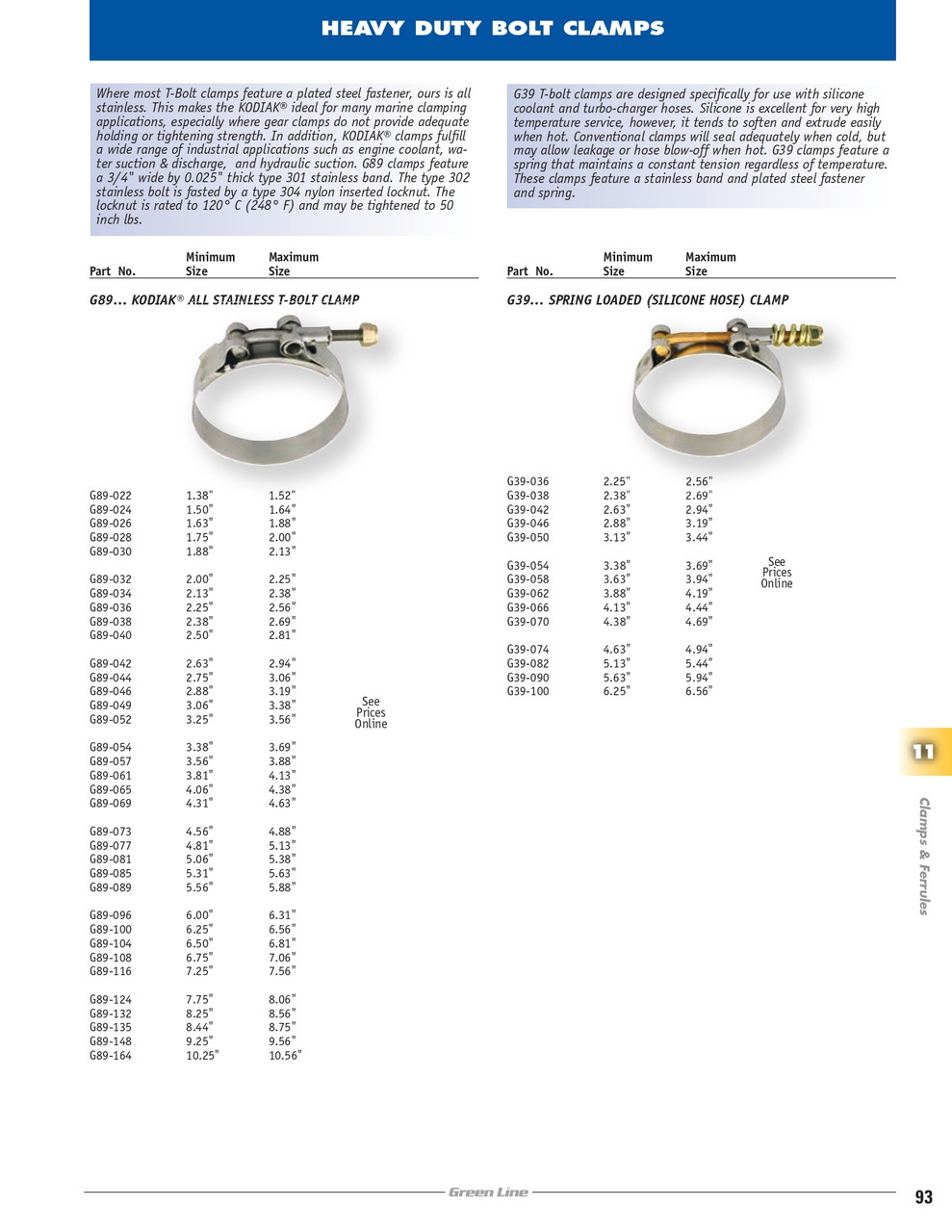 2.75 - 3.06" Kodiak® All Stainless T-Bolt Clamp   G89-044